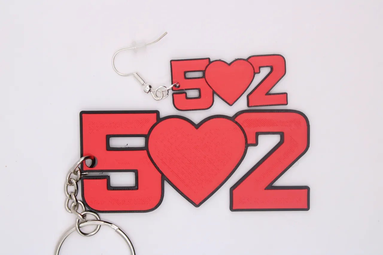 502 Earrings and Keychains - Louisville Strong view 3