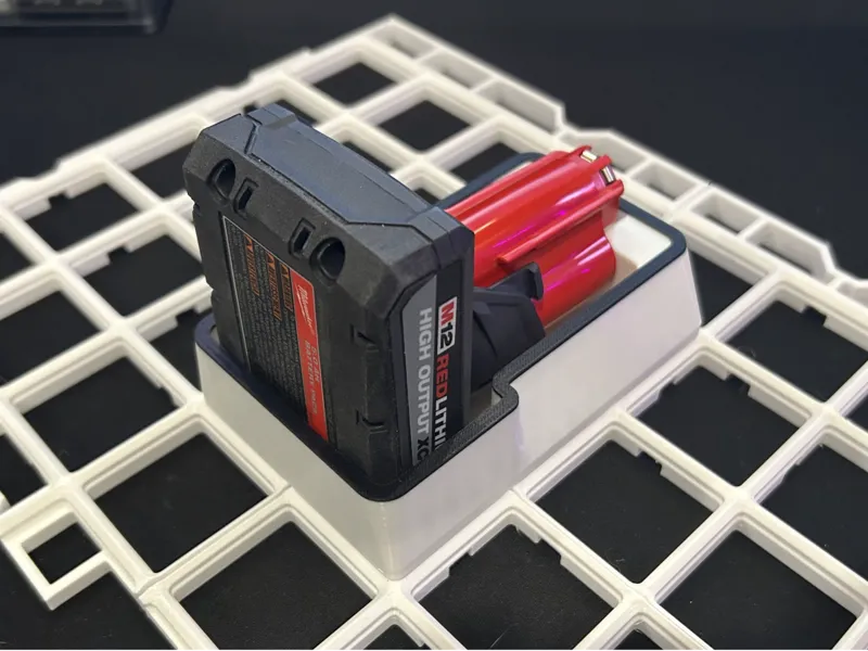 milwaukee M12 battery Flip Holder (gridfinity)