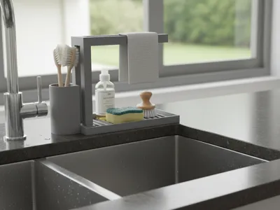 V1 Sink Organizer with Integrated Cloth Holder