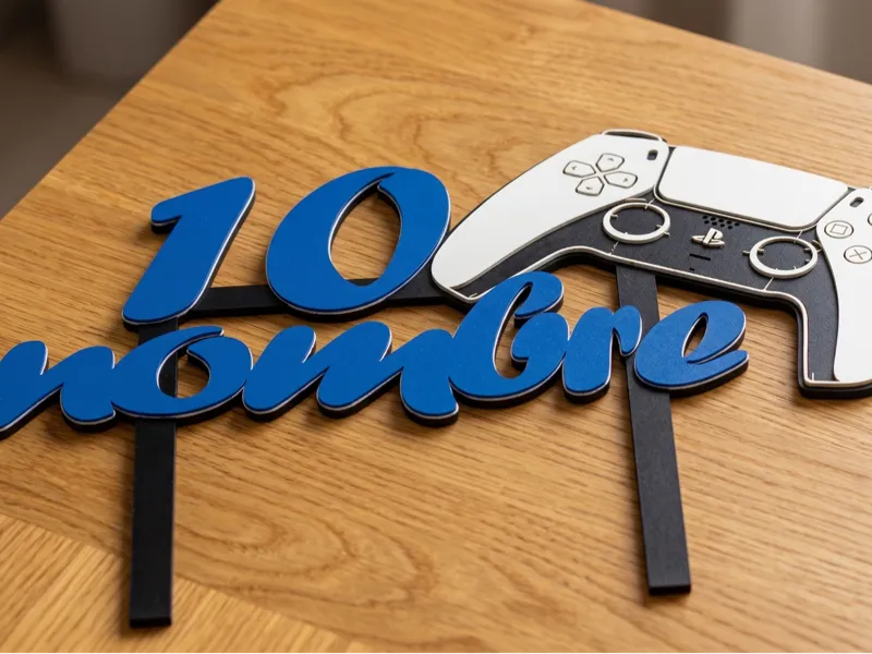 topper tarta nombre ps5, modificable