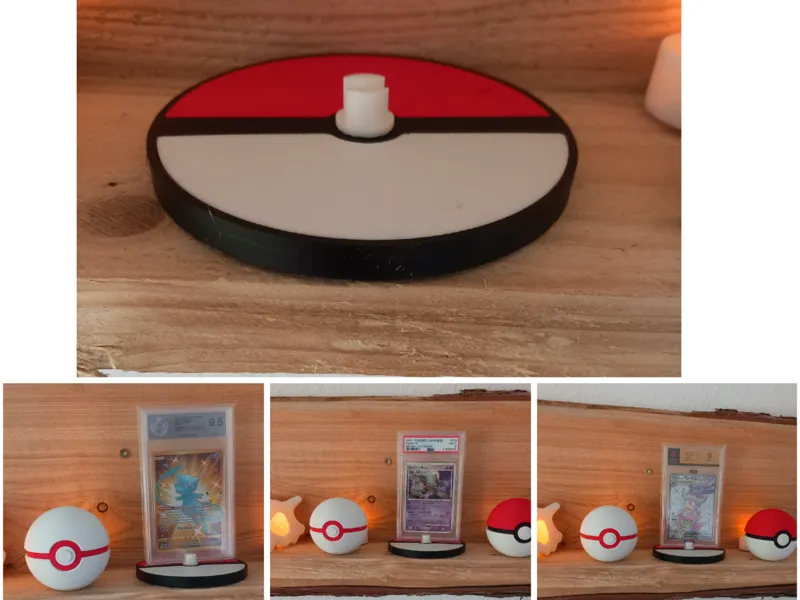 Slab/Card Holder for graded Cards on a Pokeball