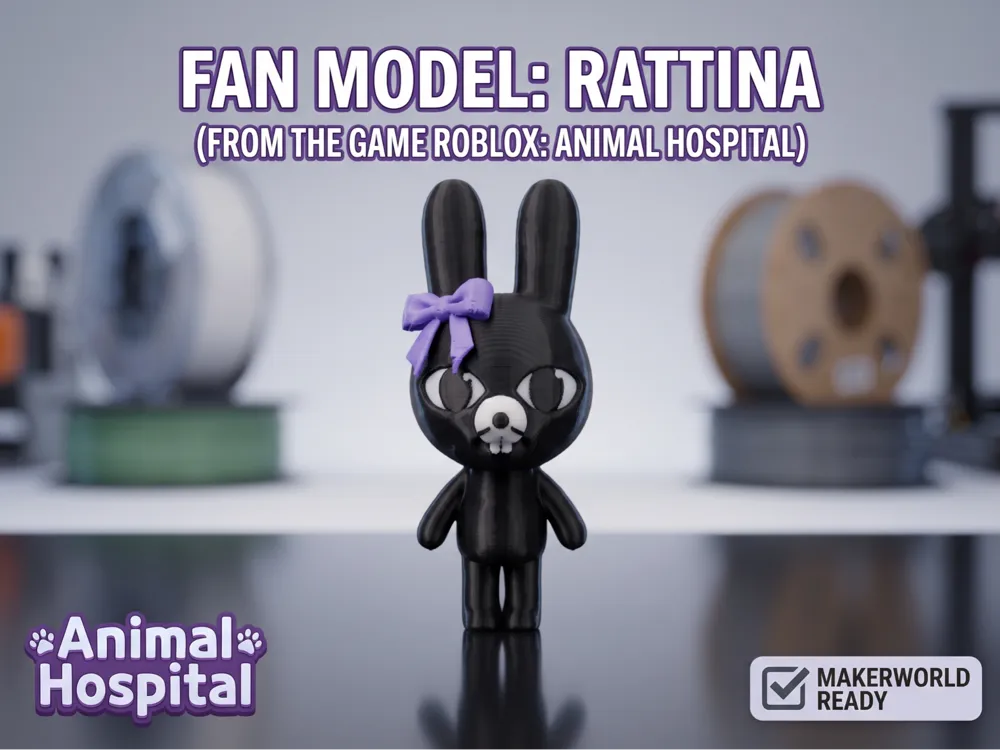 Figura decorativa: Rattina Figure - Roblox Animal Hospital. Referencia del modelo original.