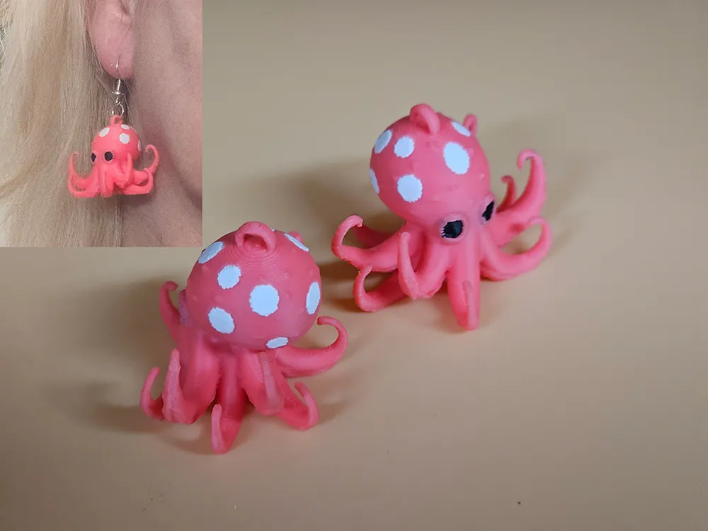 Octopus Earrings view 2