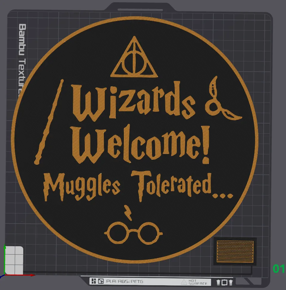 Muggle Magic Sign Wizards Welcome Muggles Tolerated sign - Free 3D Print Model - MakerWorld