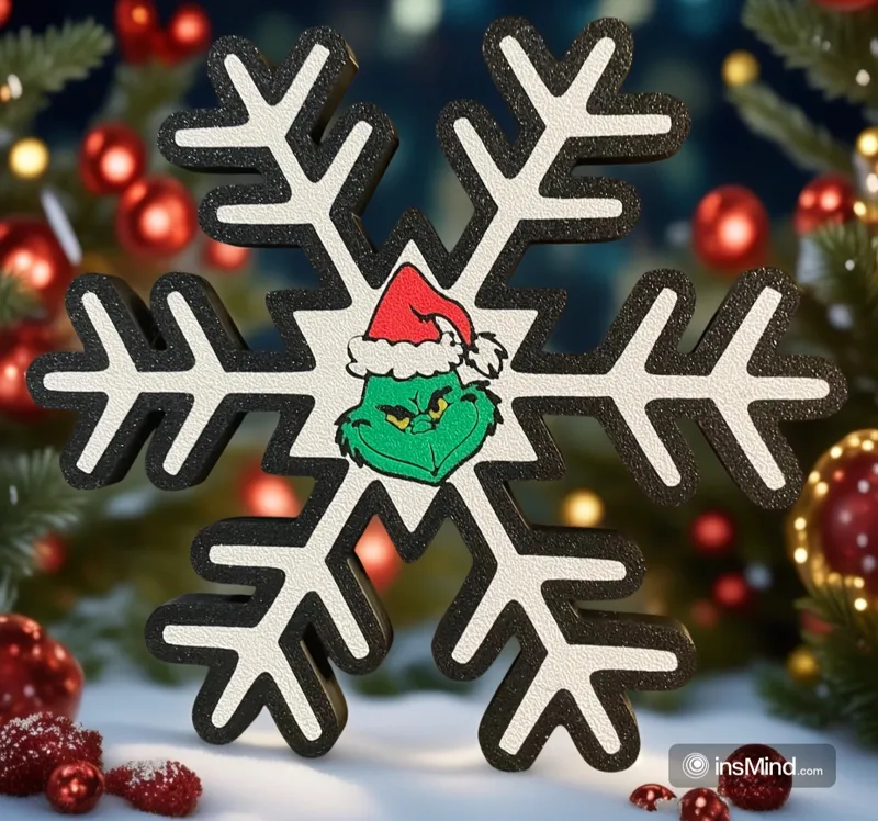 Grinch Snowflake Door Decoration -  Fiocco di Neve