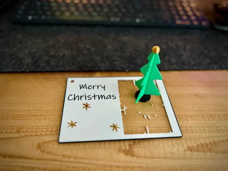 Christmas Card with 3D Tree Puzzle