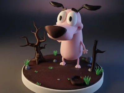 Courage the cowardly dog- Functional Ring Holder