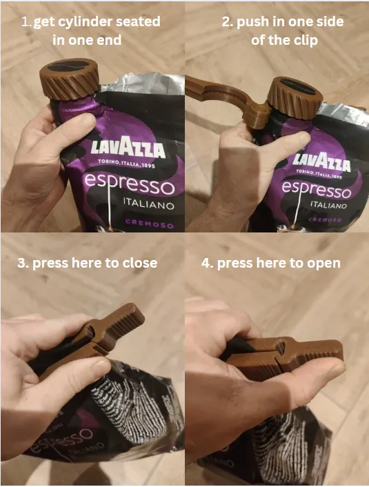 The final coffee bean bag clip for 1 kg *updated* view 2