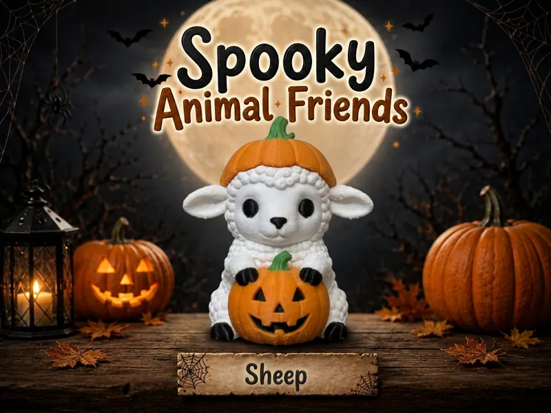 Sheep Pumpkin Spooky Animal Friends