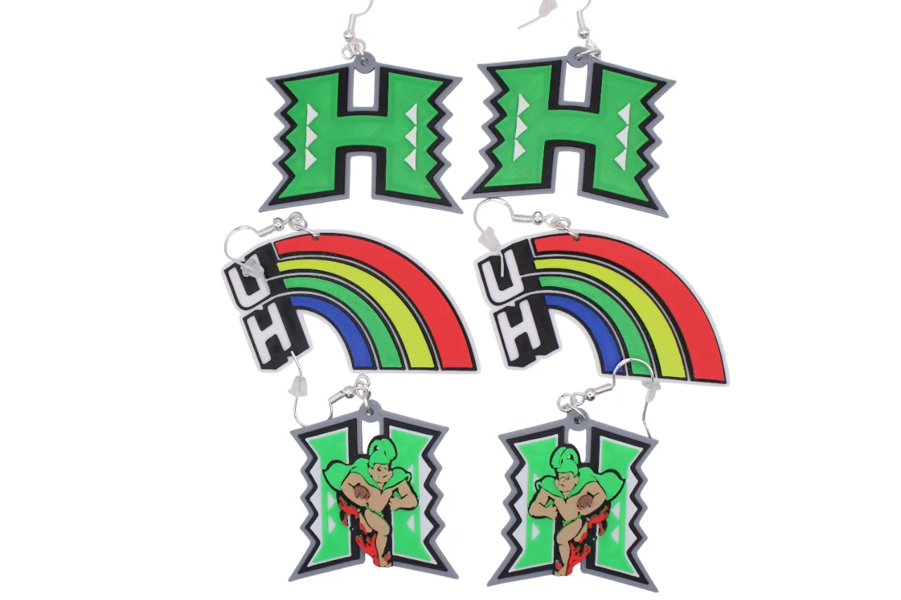 University of Hawaii Earrings view 2