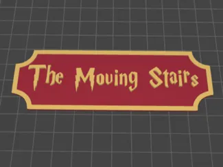 The Moving Stairs sign for Hogwarts booknook