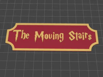 The Moving Stairs sign for Hogwarts booknook