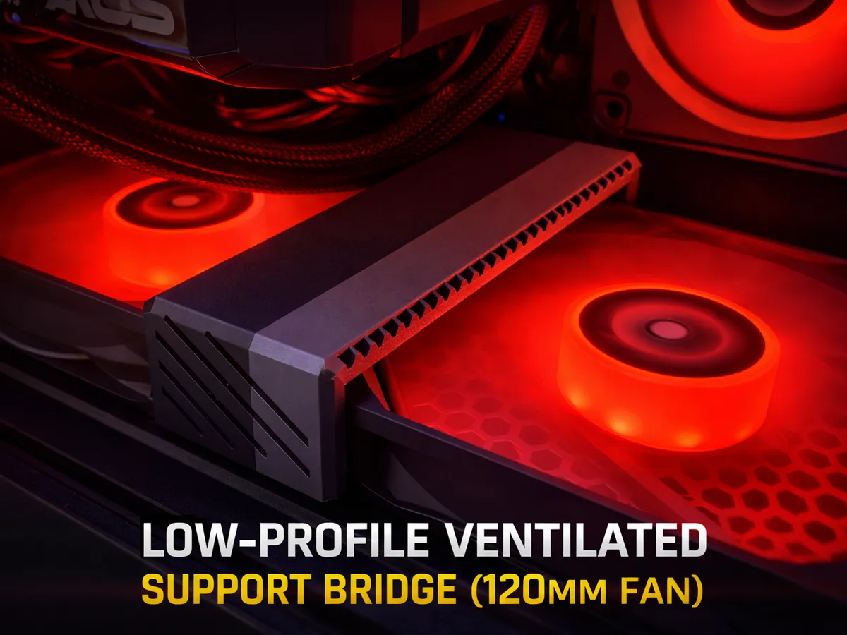 Low-Profile Chassis Fan Support Bridge - Free 3D Print Model - MakerWorld