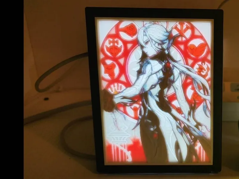 Genshin Arlecchino - The Knave Lithophane Lightbox