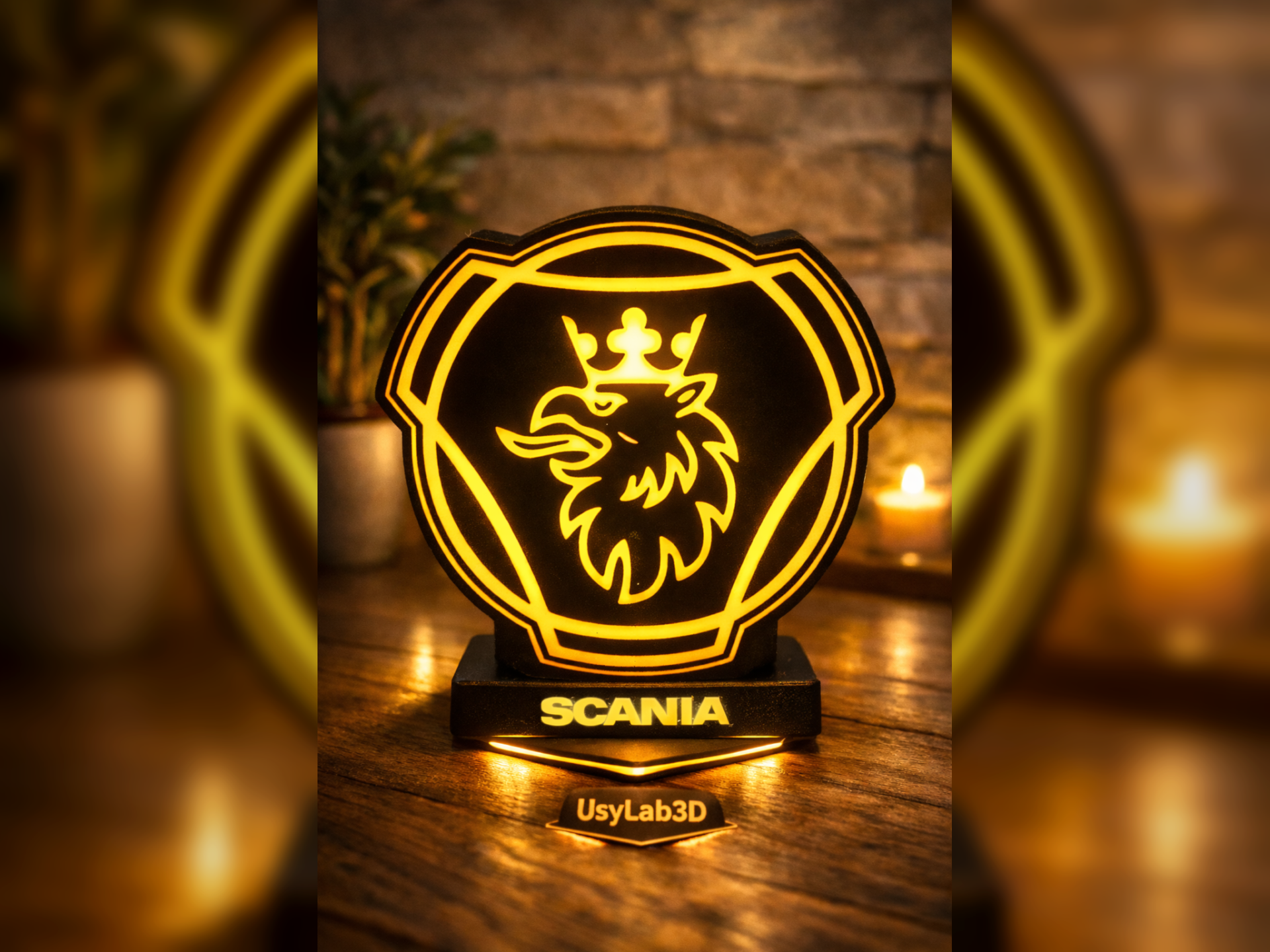 Lampada LED Scania 3D – Logo Illuminato