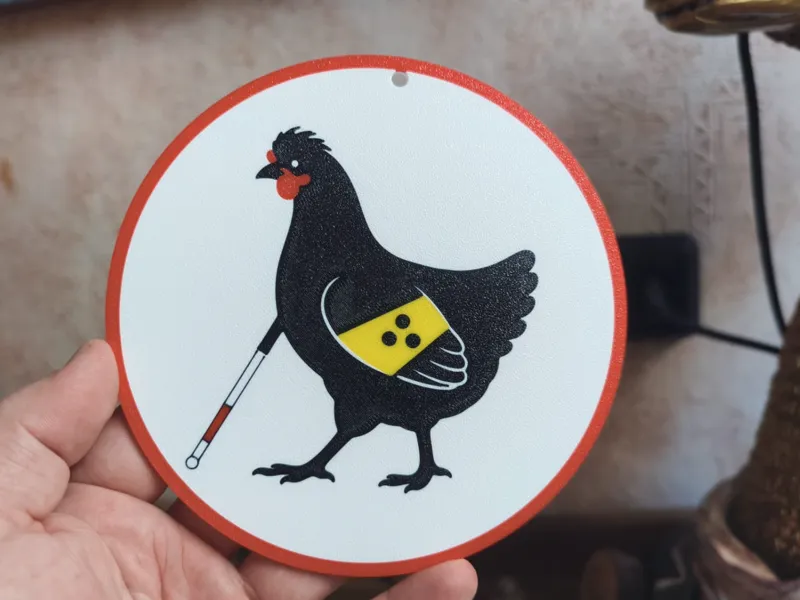 Schild blindes Huhn