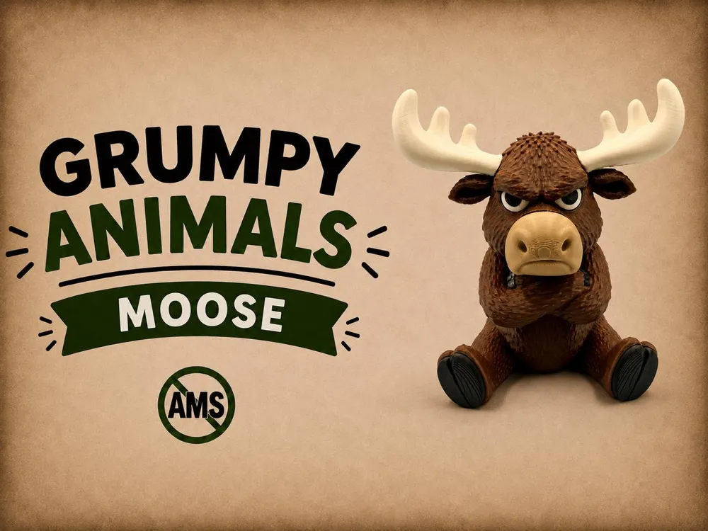 Modelo para impresión 3D: Grumpy Moose. Referencia del modelo original.