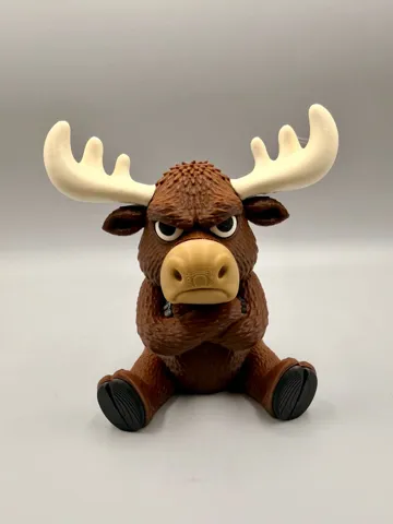 Modelo para impresión 3D: Grumpy Moose — vista de referencia 3