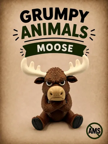 Modelo para impresión 3D: Grumpy Moose — vista de referencia 2
