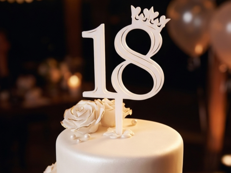 topper cake 18 years happy birthday