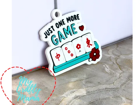 Modelo para impresión 3D: Mahjong Key Chain Just One More Game Bag Tag — referencia de MakerWorld