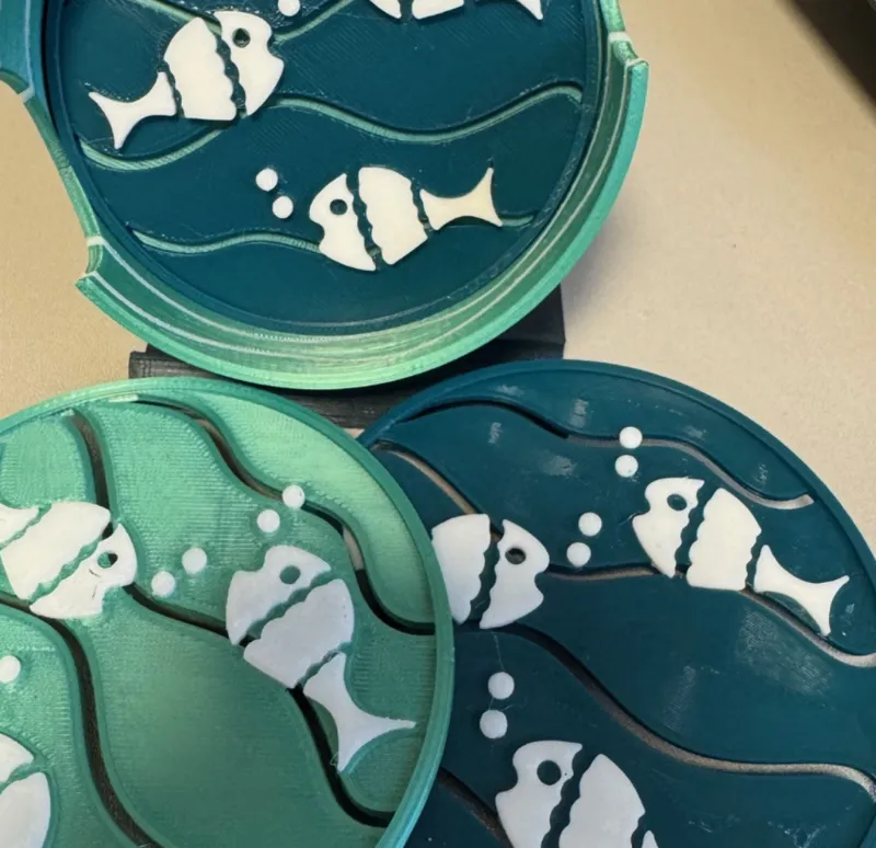 Coasters with fish