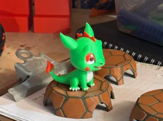 cute baby fire dragon