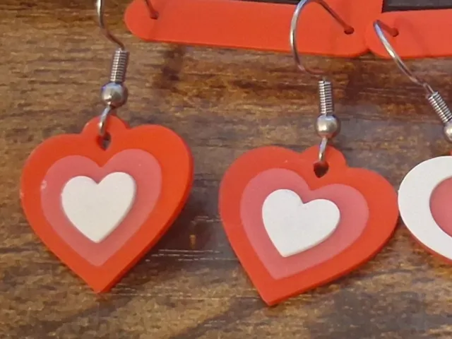Layered Heart Earrings – Flat Print