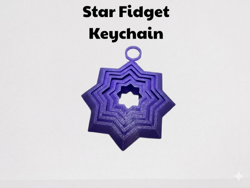 Geometric Star Fidget Keychain