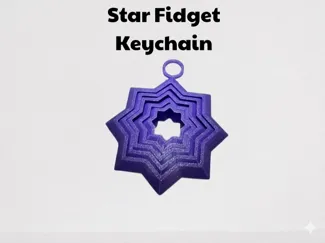 Geometric Star Fidget Keychain