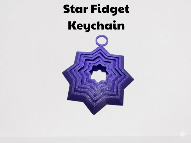 Geometric Star Fidget Keychain