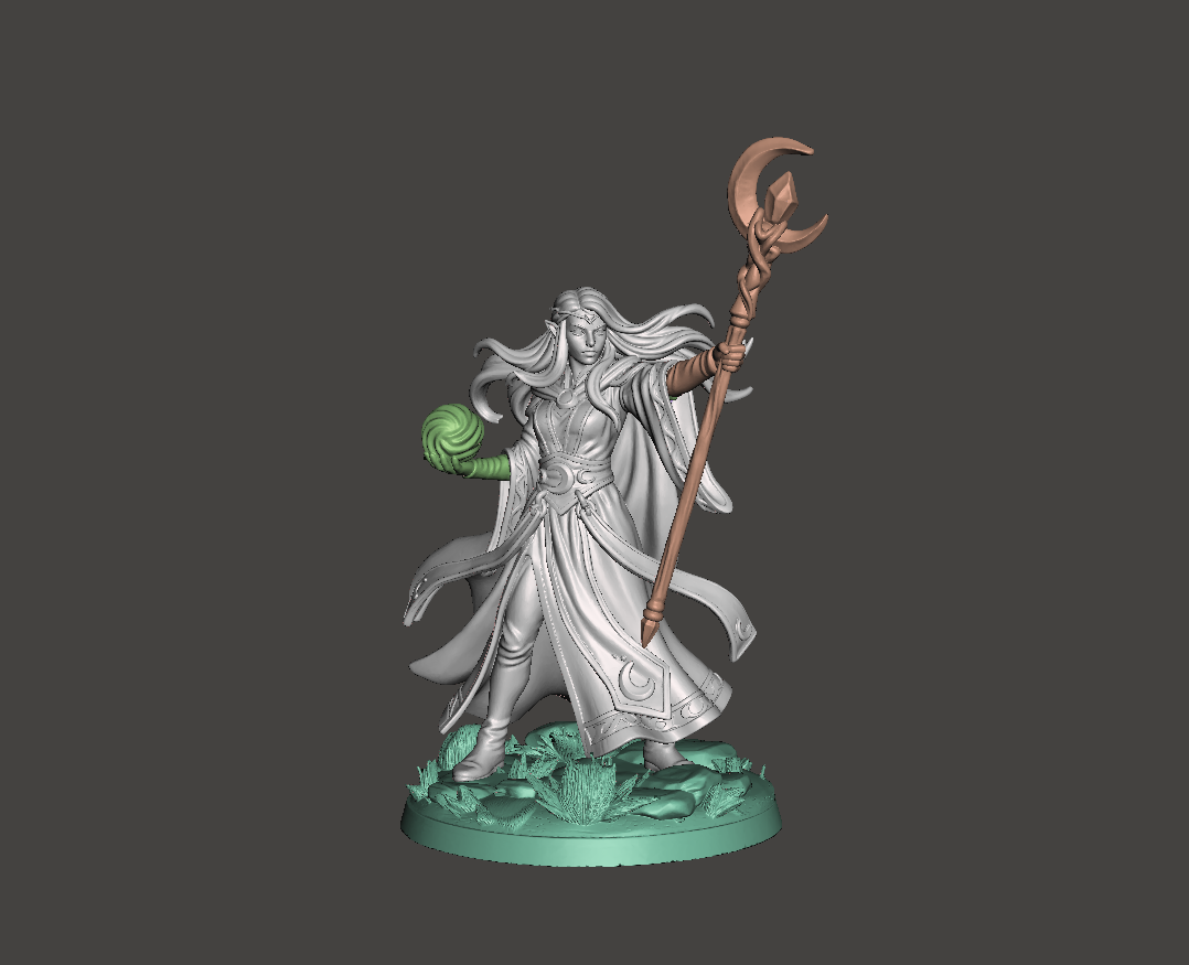 Miniatura 2 do modelo 3D D&D Moon Elf Mage