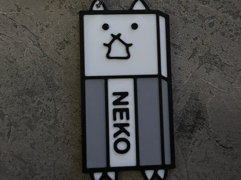 Battle Cats Eraser Cat Keychain