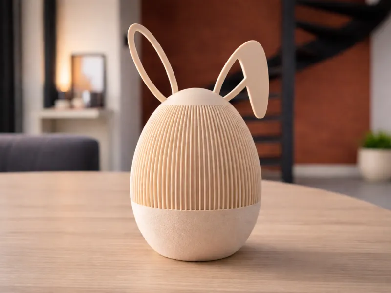 Japandi Easter Egg Decor with Bunny Ears