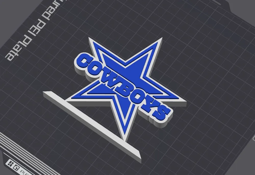 Dallas Cowboys Logo Table Stand - Free 3D Print Model - MakerWorld
