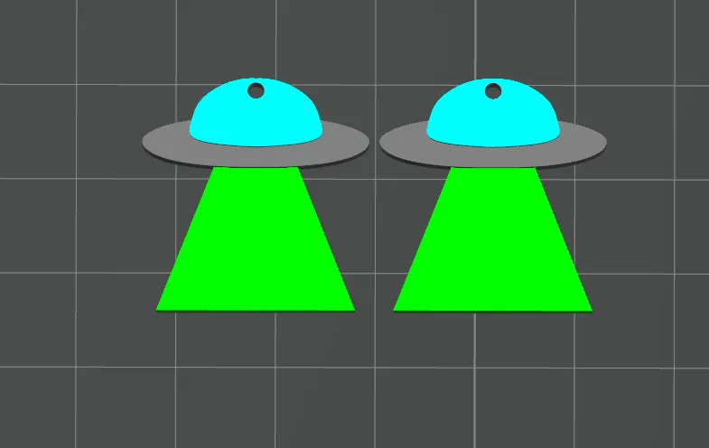 UFO Alien Earrings view 2