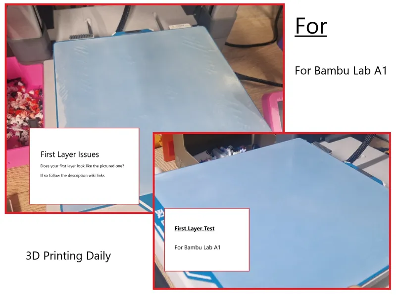 Bambu Lab A1 - First Layer Checker Test & Repair