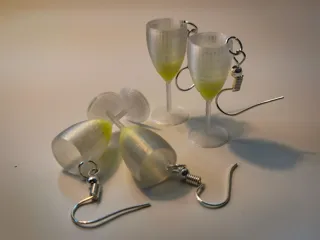 Champagne Glass Earrings