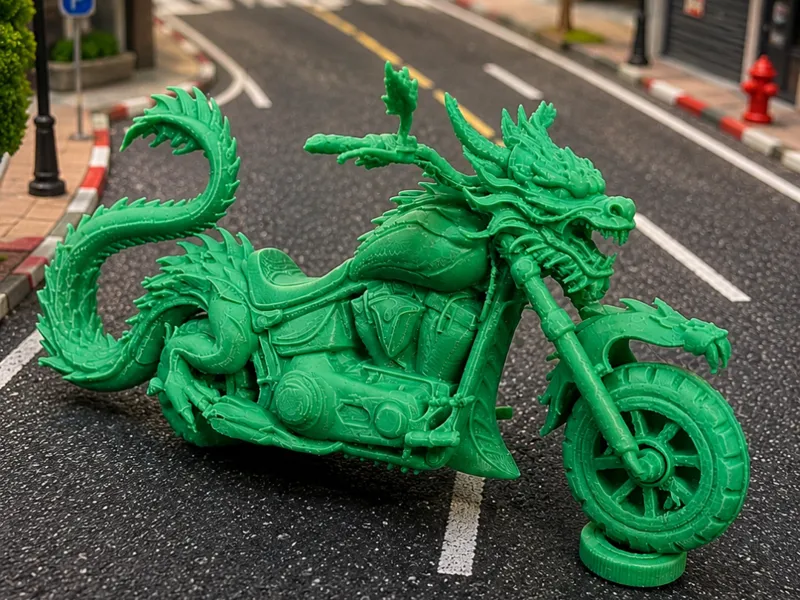Dragon Motorcycle (rotate  wheels )