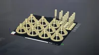 Druckplatte mit 11 Stück. 0.2mm layer, 2 walls, 30% infill