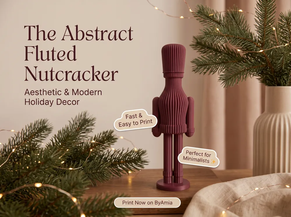 Abstract Fluted Nutcracker ~ Christmas Decor ♡ - Free 3D Print Model ...