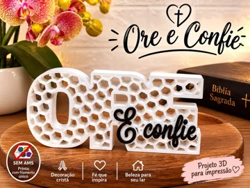 Accesorio para impresora 3D: Letreiro Ore e confie — vista de referencia 4