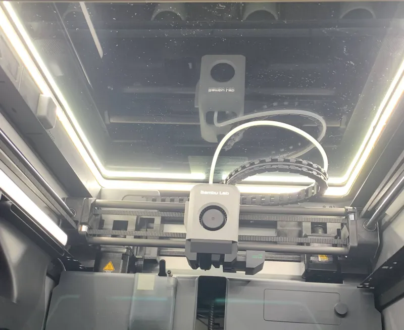 Bambu Lab X1C Top glass frame for LEDs