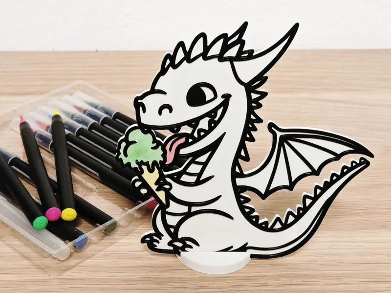 Dragon with Ice Cream - improved coloring