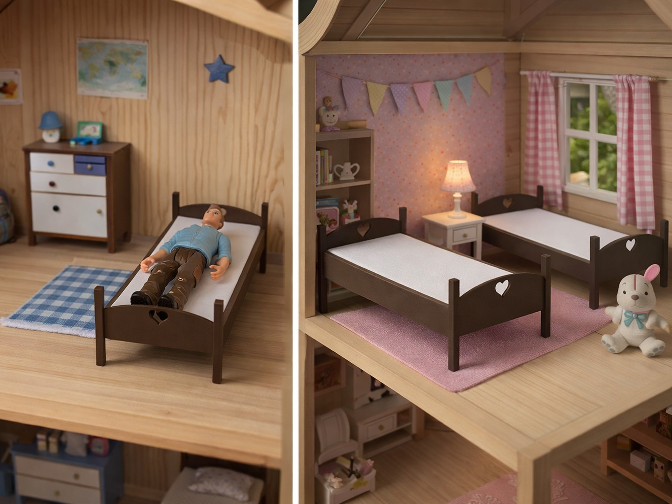 Bett für ein Puppenhaus / Dollhouse Bed