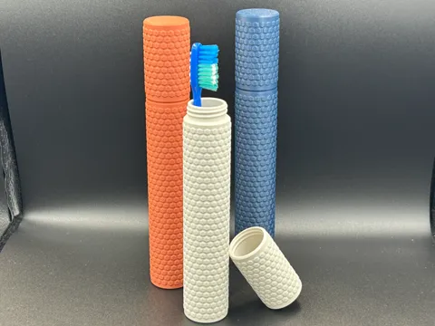 Caja o estuche: Toothbrush Travel Container Hex Out — referencia de MakerWorld