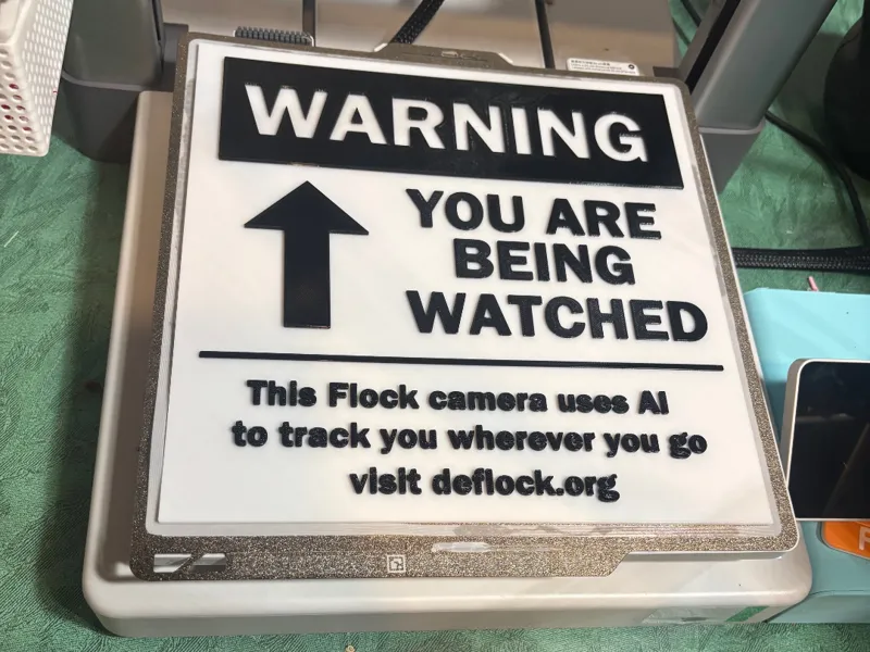 Flock camera sign 