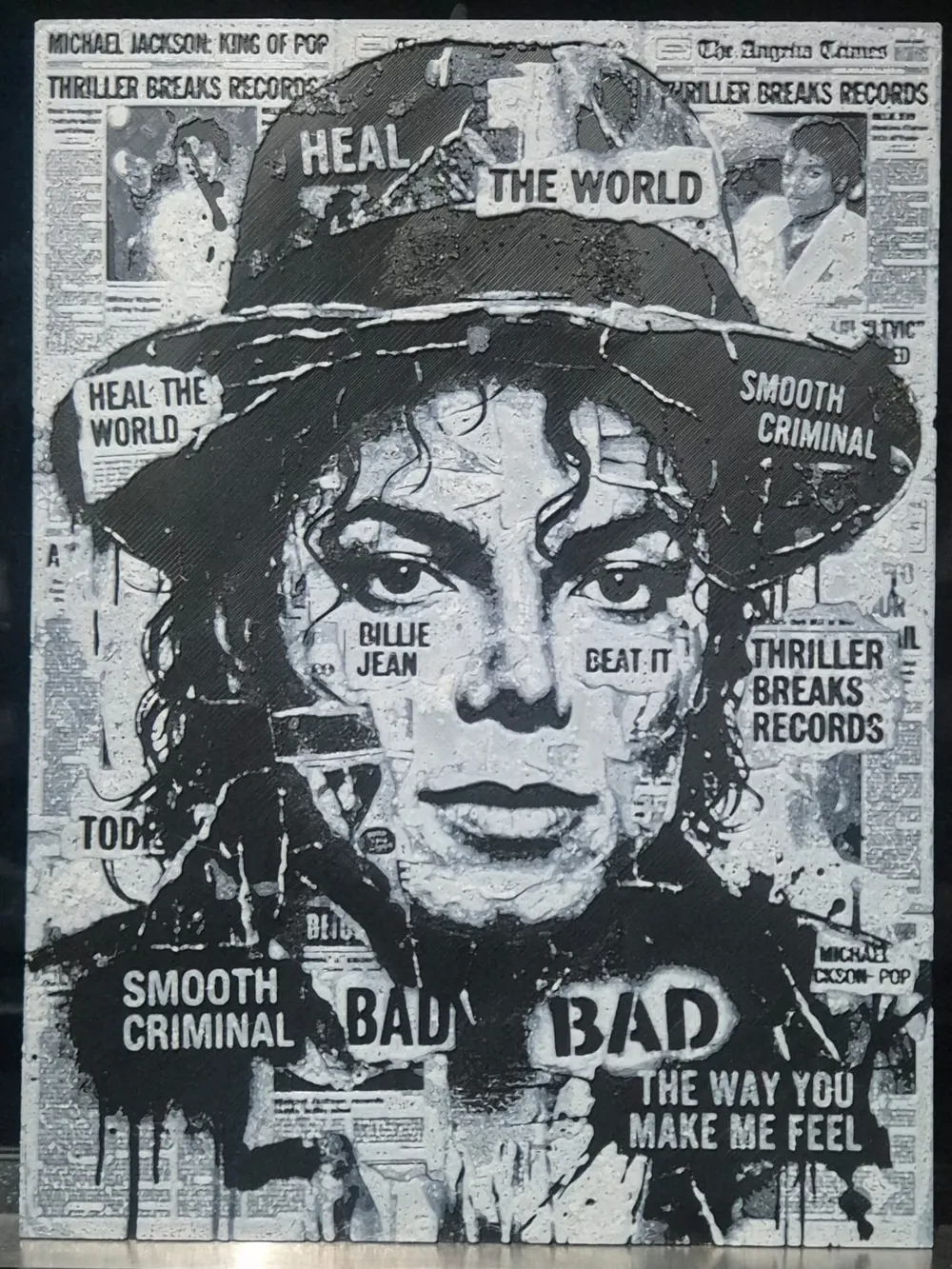 michael jackson newspaper hueforge - Free 3D Print Model - MakerWorld