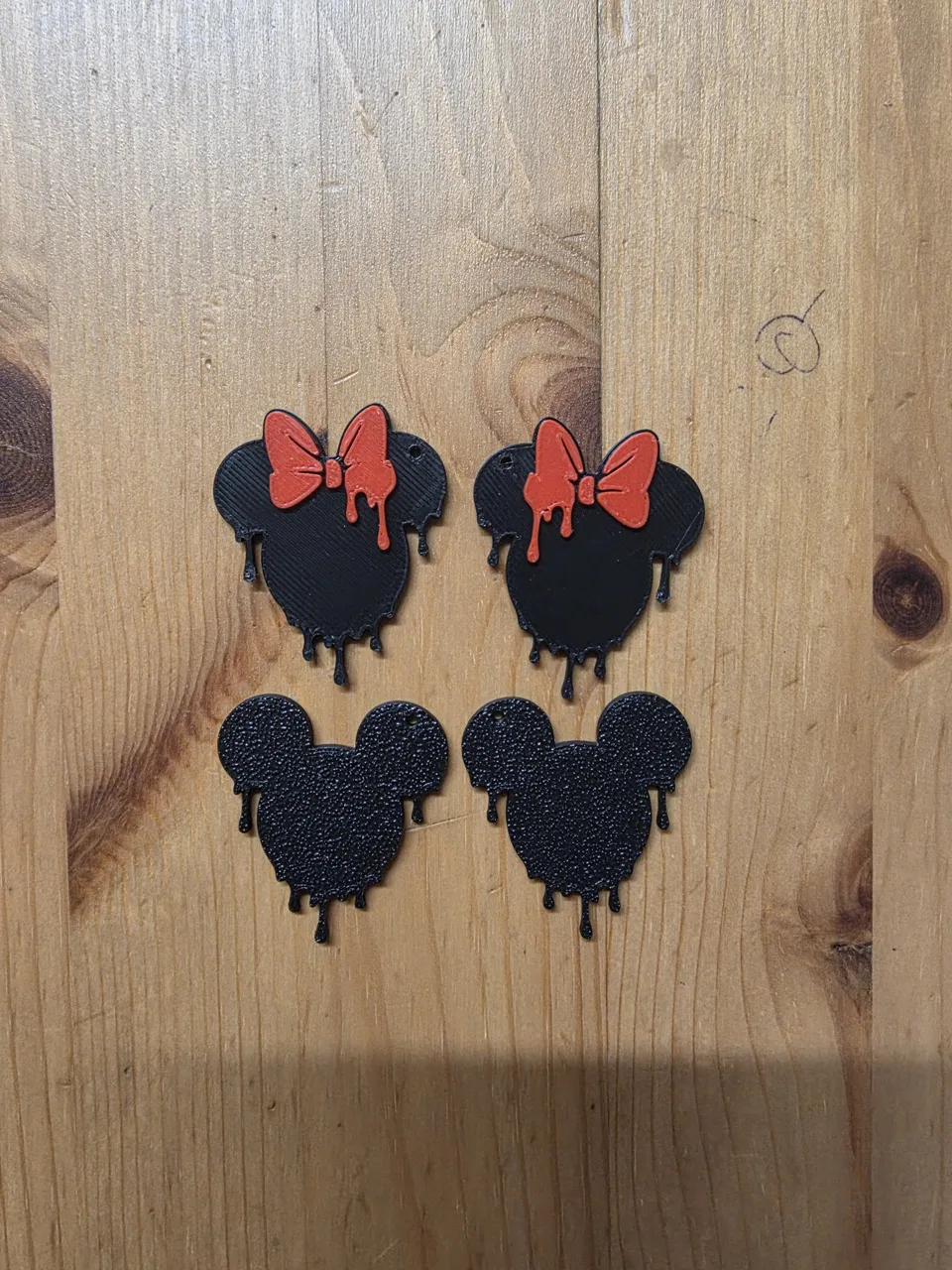 minnie and mickey mouse earrings view 2