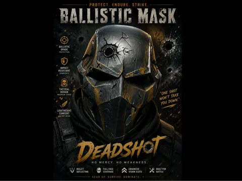Pieza para disfraz o exhibición: Ballistic Mask "DEADSHOT" — referencia de MakerWorld